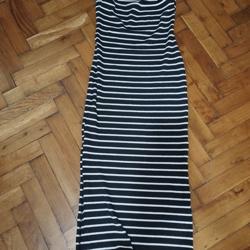 Shein strapless dress like new, black and white, elastic XS-S