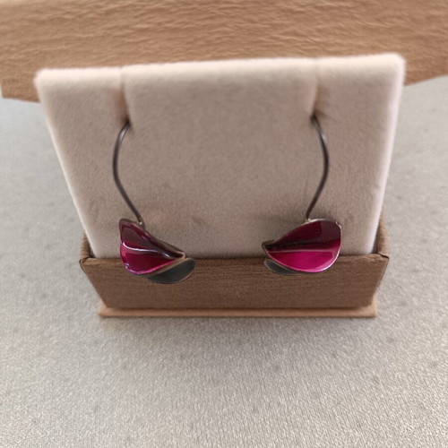 Handmade earrings new, pink and gray