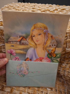 Vintage 1990 stationery set with 6-page block and 4 envelopes new