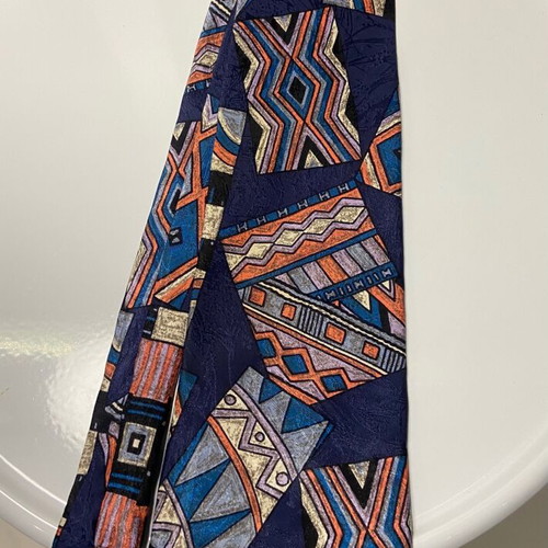 Vintage tie 100% silk like new, blue multicolor