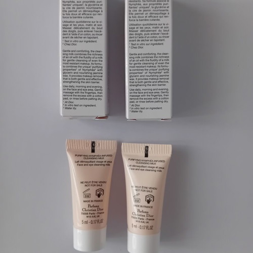 Dior Le Lait Démaquillant Purifying Cleansing Milk travel set, 2 x 5 ml