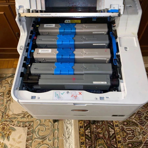 OKI MC562W printer scanner with 3 extra toners, needs LED head unit replacement
