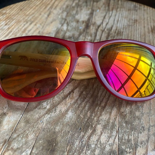 Polo Club Wood Limited Edition sunglasses like new, unisex, red