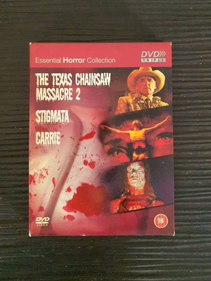 Essential Horror Collection Box Set used DVD with The Texas Chainsaw Massacre 2, Stigmata, Carrie