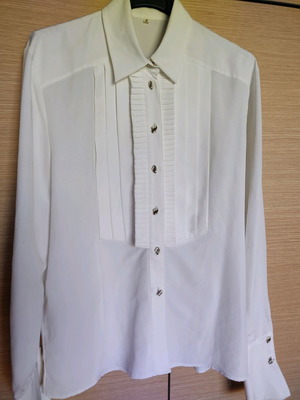 Vintage women's shirt Greek made, size M/L, white
