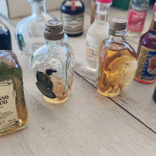 Miniature liquor bottles used, set of 21