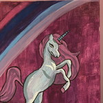 Unicorn children's painting on canvas handmade, new