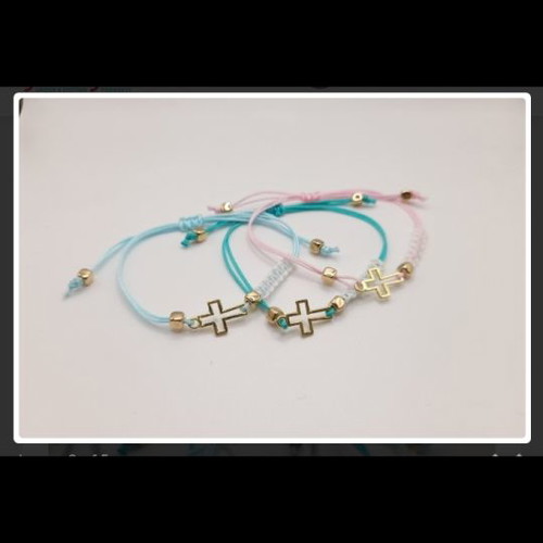 Baptism witness bracelets new, pack of 20 with gold cross