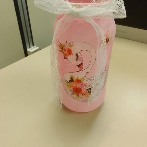 Handmade decoupage vase like new