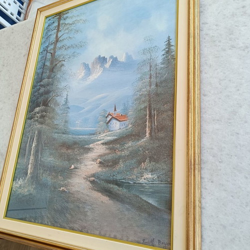 Rudolf Bauer Mountain Landscape Painting 0.80x0.60 m