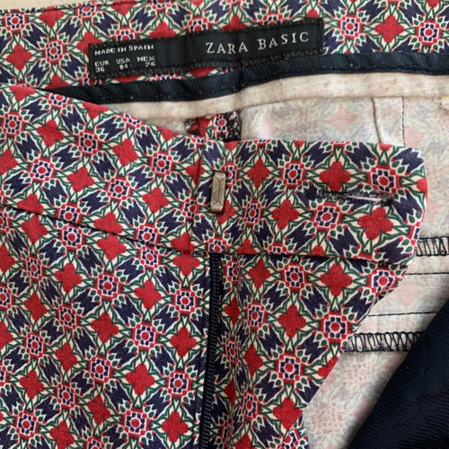 ZARA pants used, size 26, blue and red