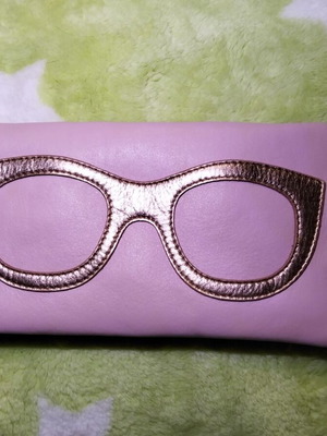 ILI New York leather eyeglass case pink like new