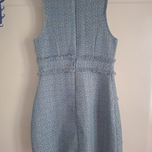 Tweed womens dress like new, light blue with gold details