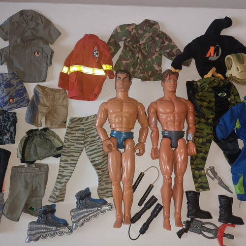 Action Man & Max Steel set, figures, clothes & accessories 1998