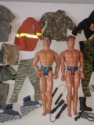 Action Man & Max Steel set, figures, clothes & accessories 1998
