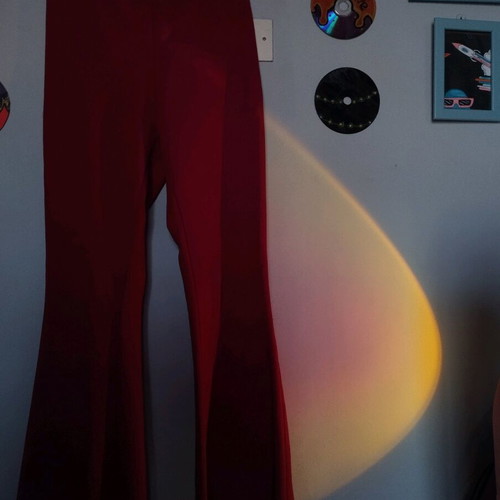 Chica red bell-bottom pants like new, size M