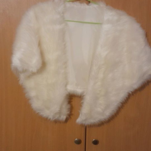 Ecological fur bolero new, white