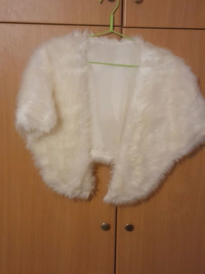 Ecological fur bolero new, white