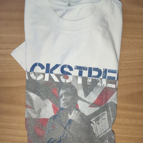 H&M men's white t-shirt with Backstreet Rebel Boys print, size L/M