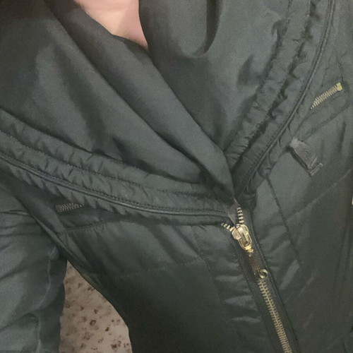 Juicy Couture black polyester coat with gold details used, size M