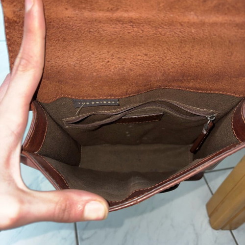 The Bridge shoulder bag used, brown leather unisex