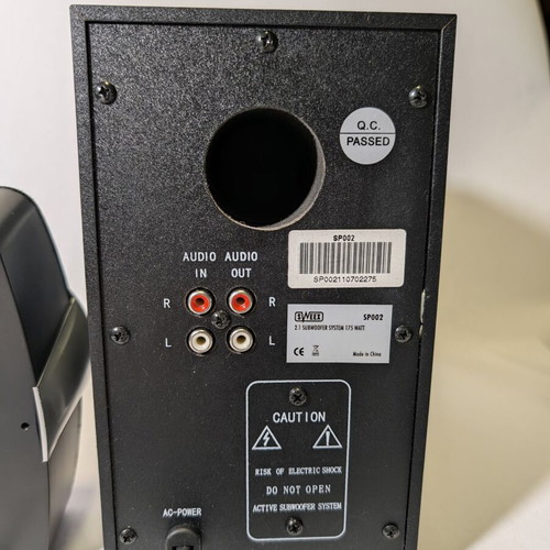 Sweex SP002 2.1 Computer Speakers 175W used
