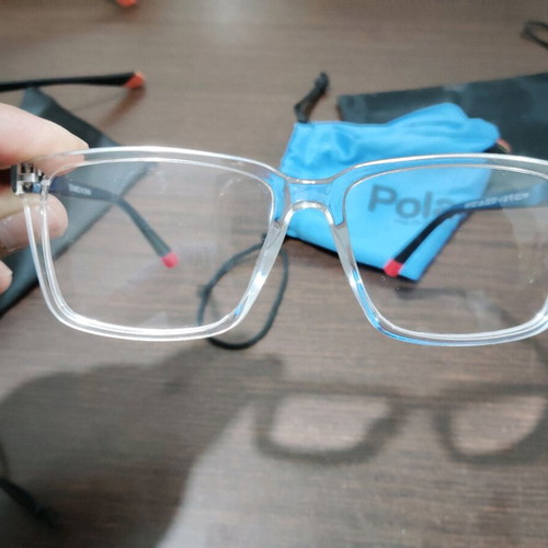 Transparent presbyopia glasses new with red details