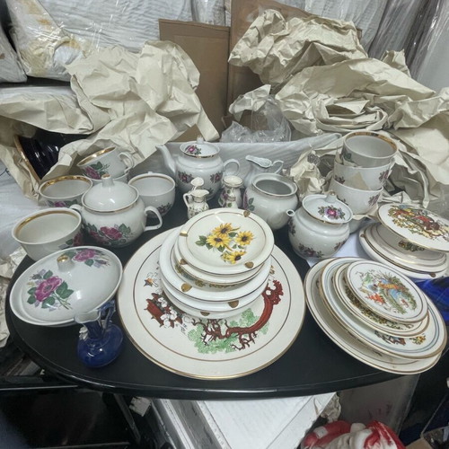 Vintage plates glasses cups and platters old, all together pack