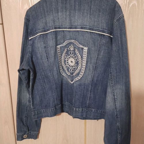 Mia denim jacket with designs new, size 52, blue