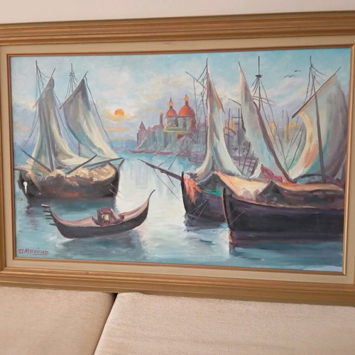 Painting by Dora Bouki like new, 110x73 cm without frame