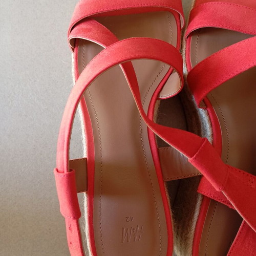 Εσπαντρίγιες H&M κοραλλί σαν καινούργιο, μέγεθος 42, πέδιλα με τακούνι 8 cm