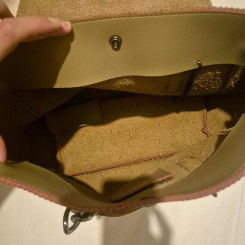 FRNC shoulder bag like new with metal chain beige