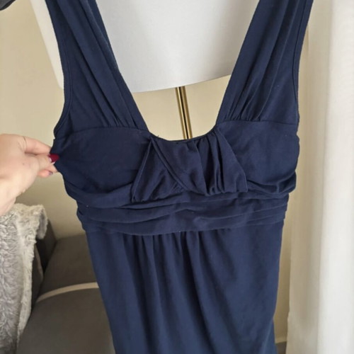 Navy elegant top like new, asymmetrical, size M, blue