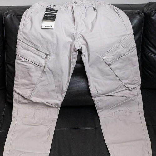 Pull & Bear Cotton Jogger Cargo Pants like new, light gray, size M