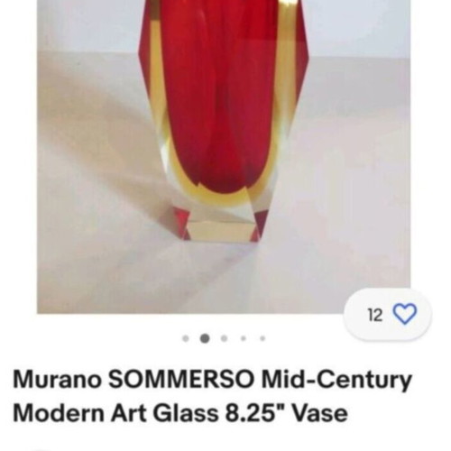 Murano Sommerso Vase 26 cm used with small mark