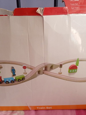 Wooden Train Set Tooky Toy 30 pcs with Extra Playtive Lidl Tracks