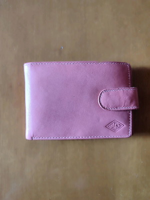 Pink leather small wallet new