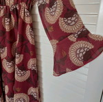 Wrap dress burgundy used XL with floral patterns and lining