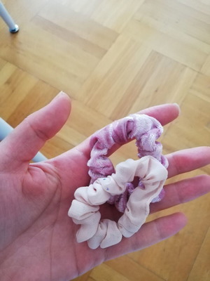 Παιδικά κοκαλάκια μαλλιών scrunchie καινούργια, ροζ, σετ δύο
