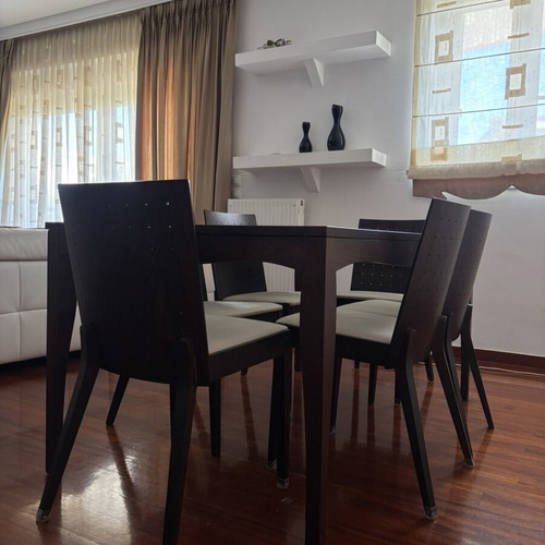 Dining set Bo Concept wenge wood table and six chairs like new