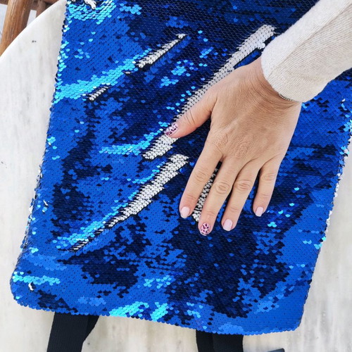 Blue sequin shoulder bag new