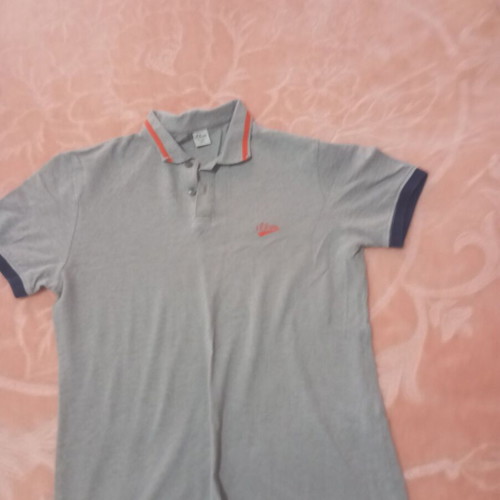S.Oliver men's polo shirt size M gray and orange like new
