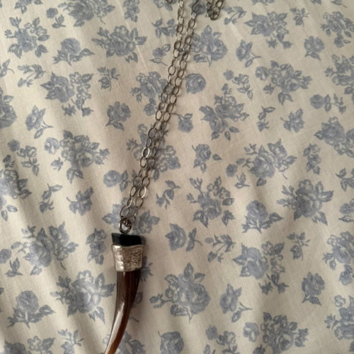 Long necklace with bone silver 925, like new