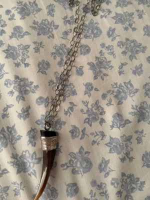 Long necklace with bone silver 925, like new
