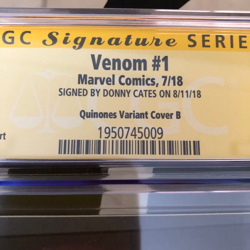 Venom 1 signed by Donny Cates, CGC graded 9.4, Marvel Comics
