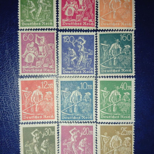 Weimar Germany mint postage stamps, lot