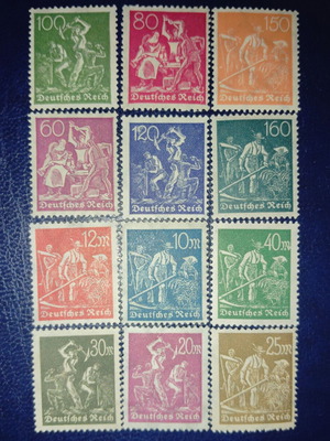Weimar Germany mint postage stamps, lot