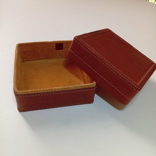 Rudi Rabitti handmade leather box from Italy, new