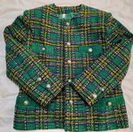 Green checked jacket like new, size 46