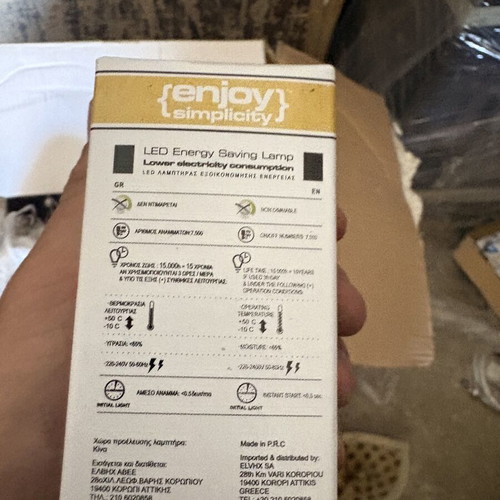 Light bulbs 5.5w with E14 base, pack of 8, new